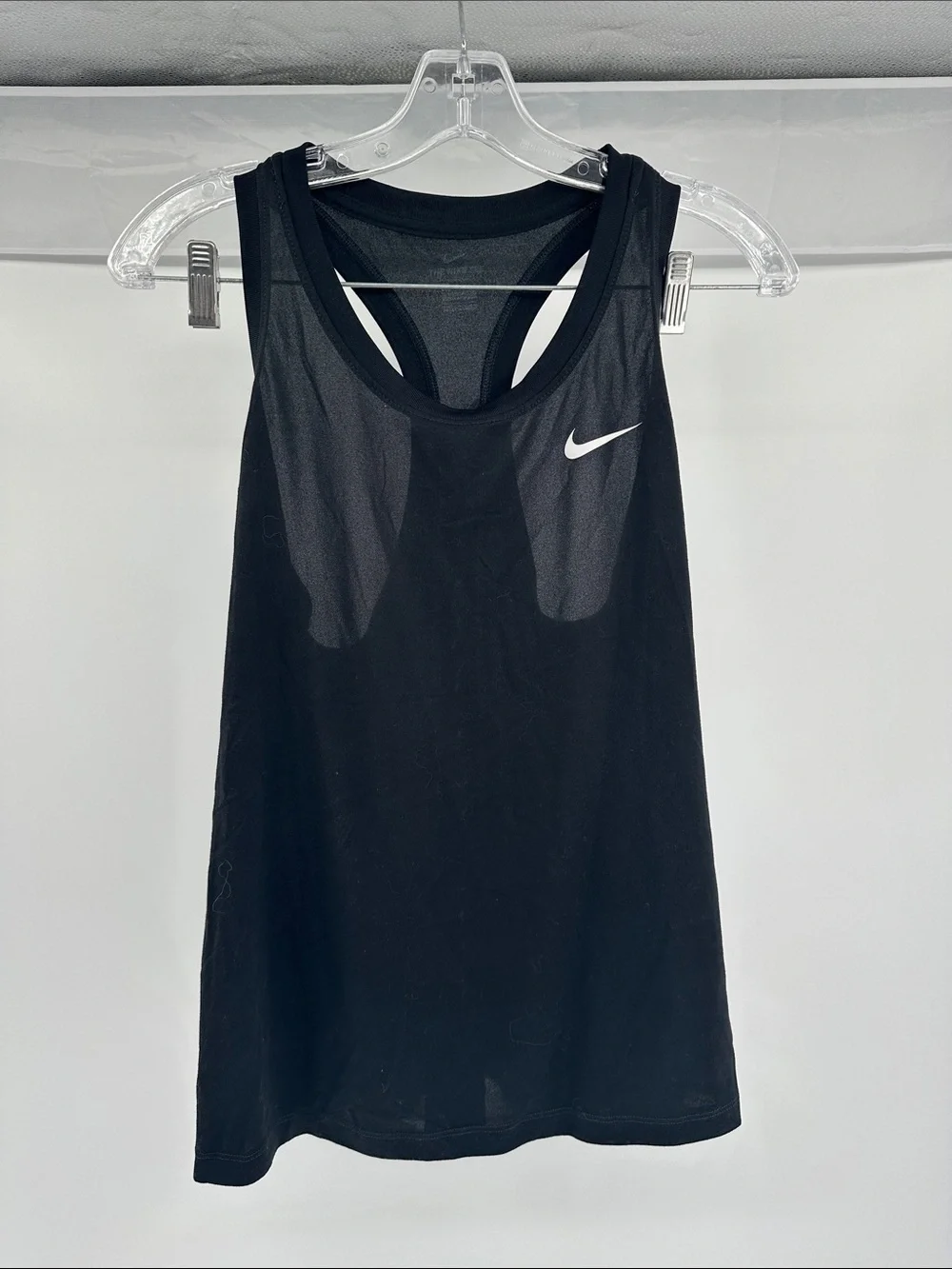 Nike Black Racerback Tank Top with White Swoosh